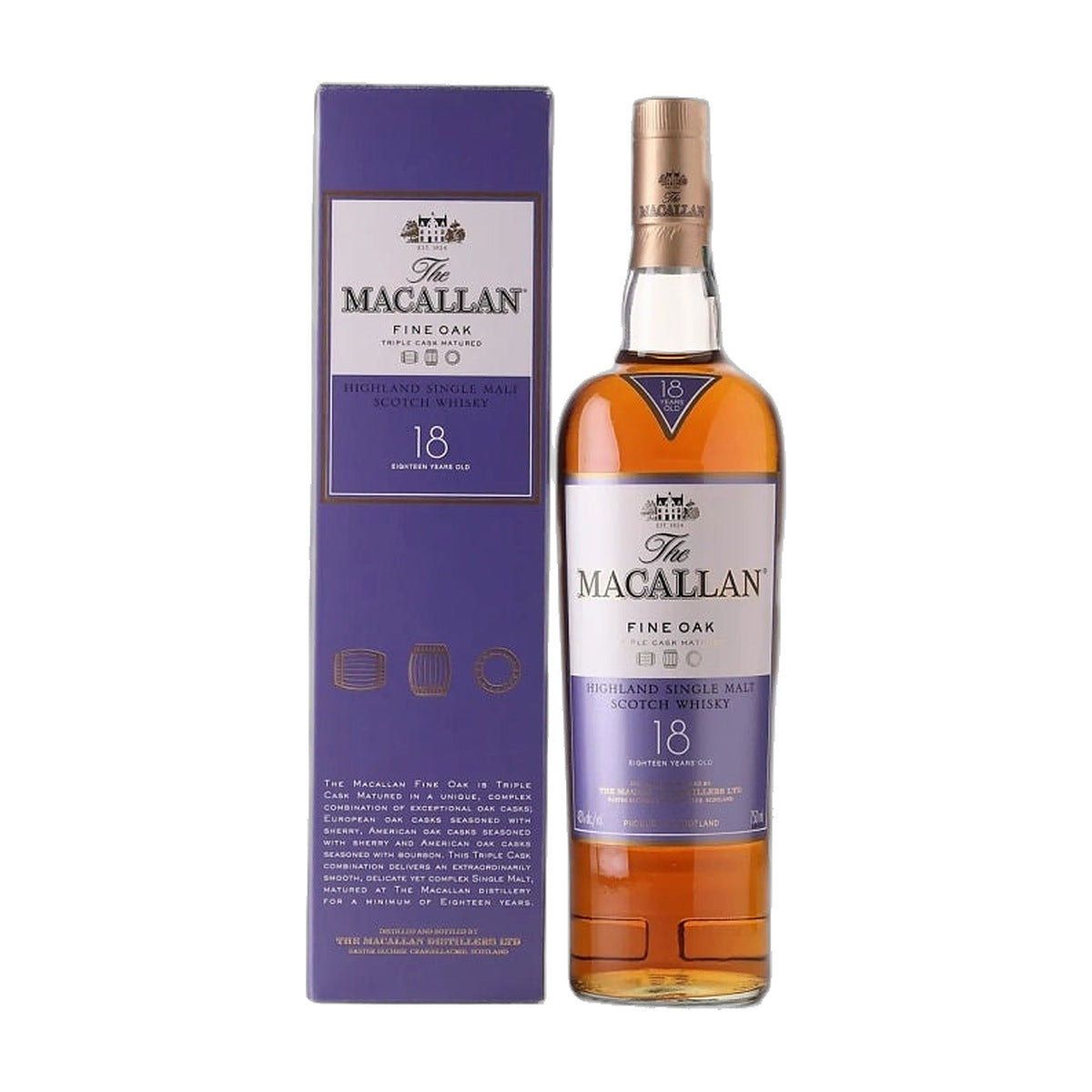 Macallan Fine Oak 18 Year Triple Cask Matured Single Malt Scotch 700ml