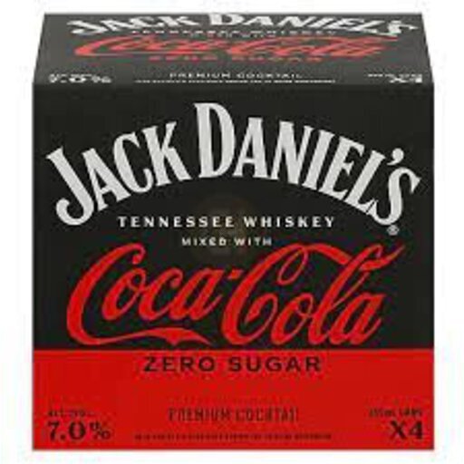 Jack Daniel's & Cola Zero Sugar 4-Pack 355ml