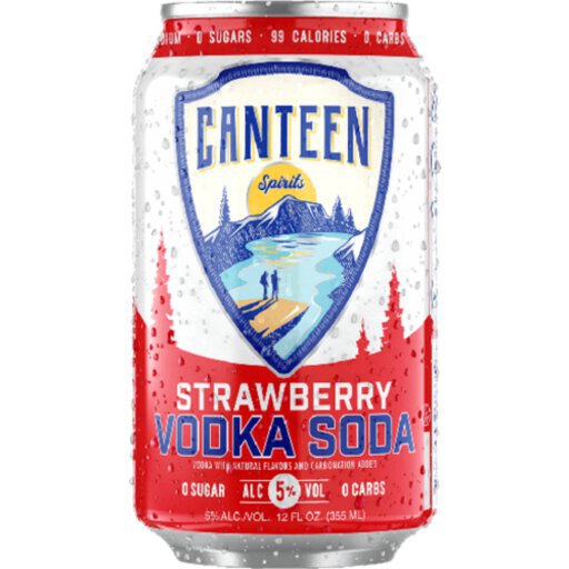 Canteen Strawberry Vodka Soda 4X 355ml