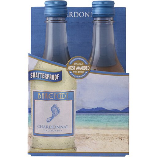 Barefoot Chardonnay 4-Pack 187ml white wine bottles