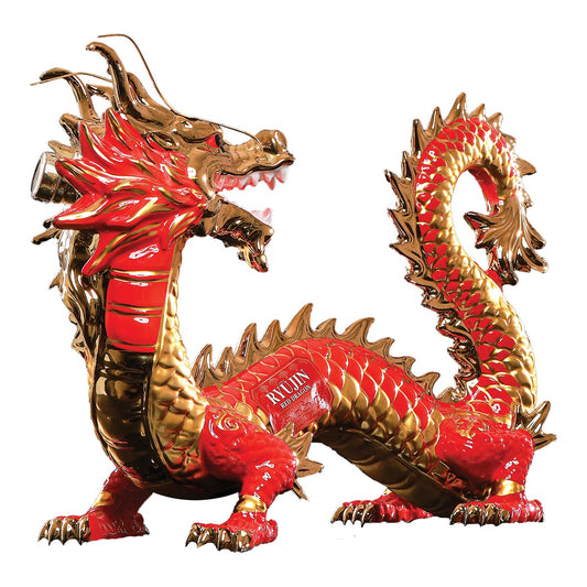 Ryujin Red Dragon Japanese Whisky 750ml red and gold dragon decanter